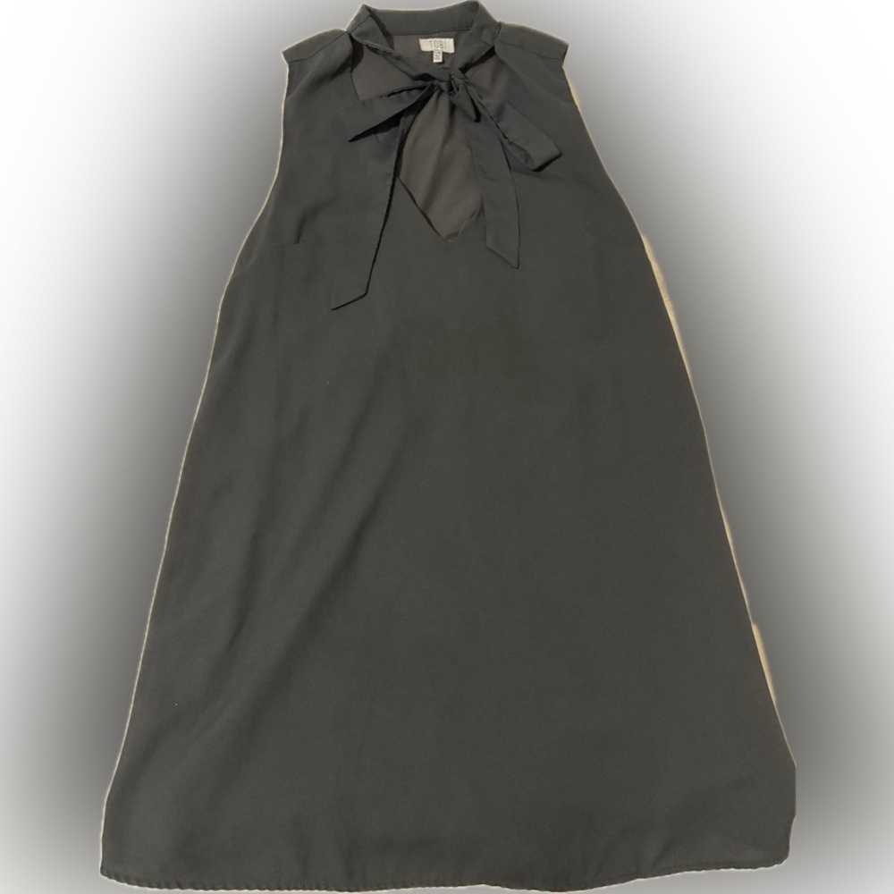 Tobi Black A-Line Dress with Bow Detail
